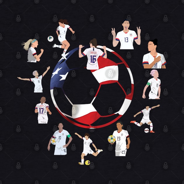 USWNT Heart USA Flag Soccer Ball by Hevding